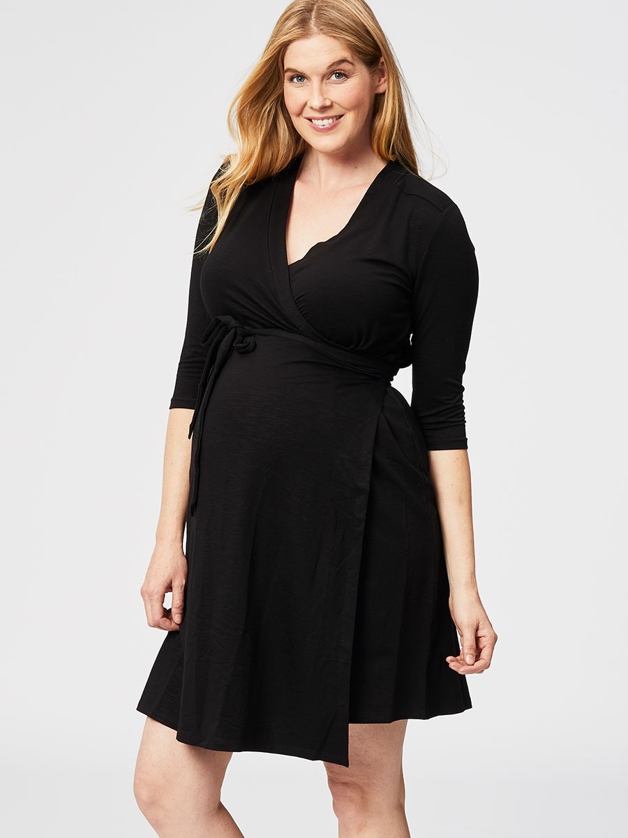 Custard Nursing Wrap Dress