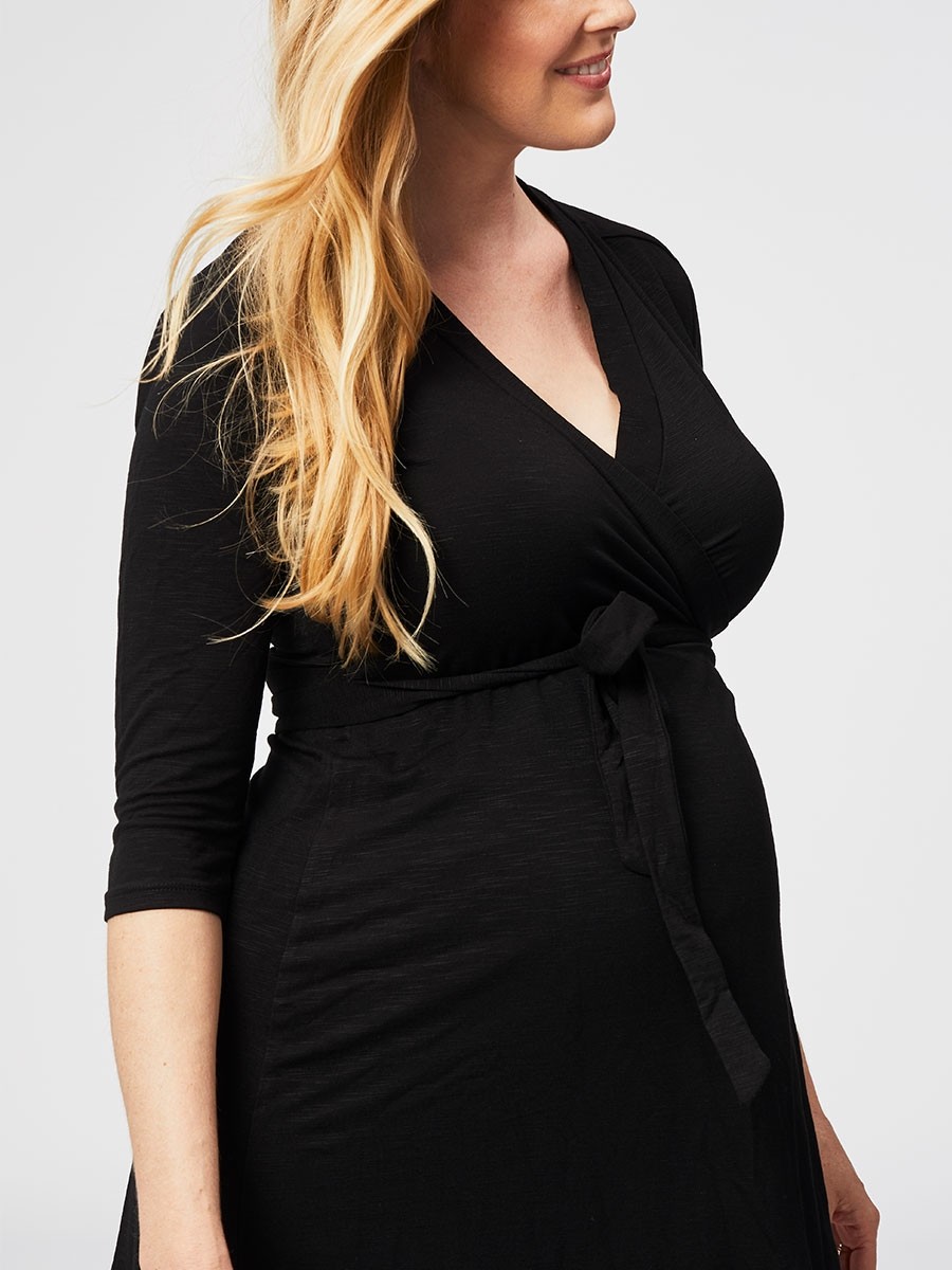 Custard Nursing Wrap Dress